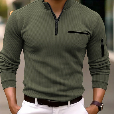 Long-Sleeve Zip-Up Shirt