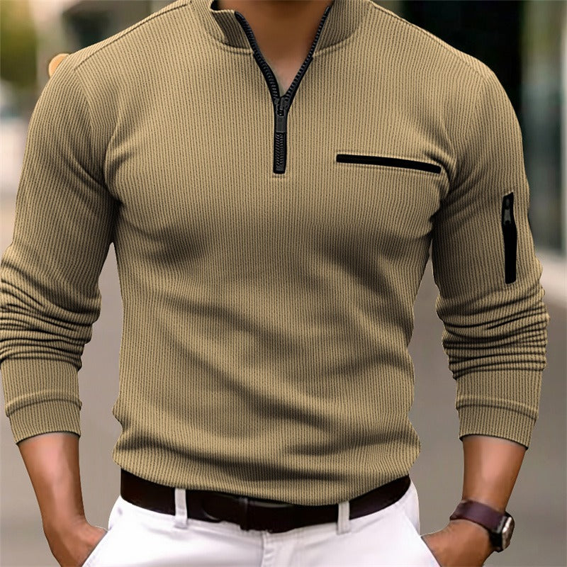 Long-Sleeve Zip-Up Shirt