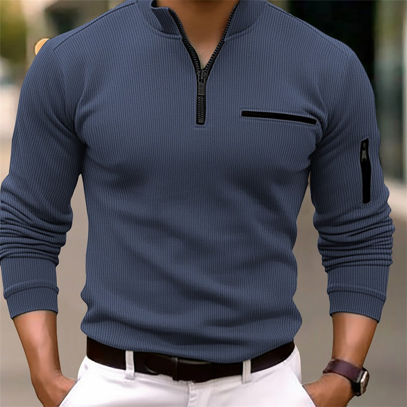 Long-Sleeve Zip-Up Shirt