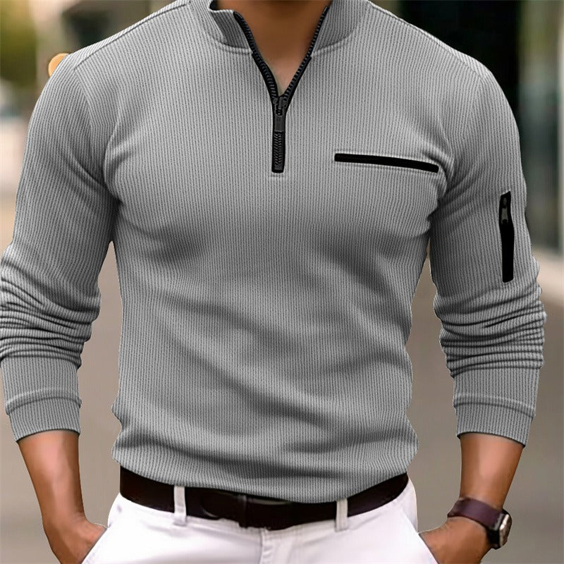 Long-Sleeve Zip-Up Shirt