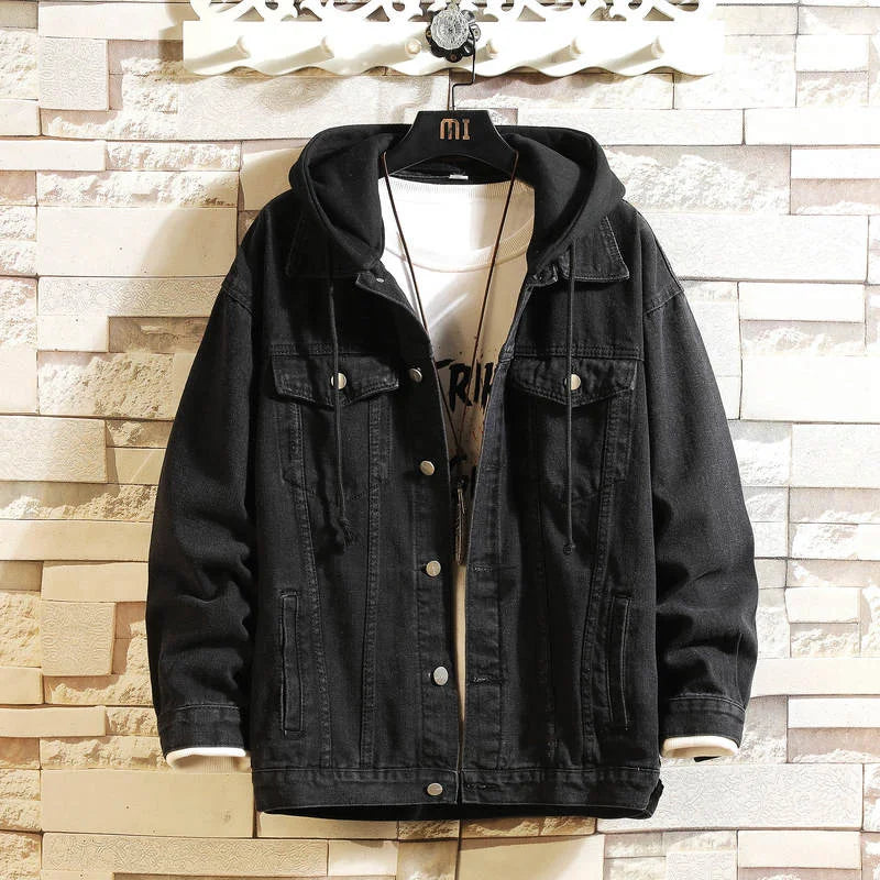 Elegant Hooded Denim Jacket