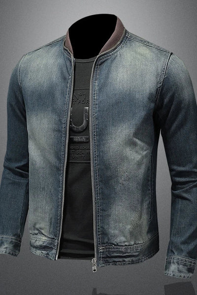 Elegant Denim Zip Jacket