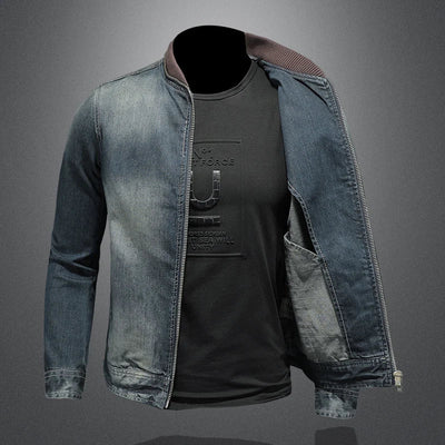 Elegant Denim Zip Jacket