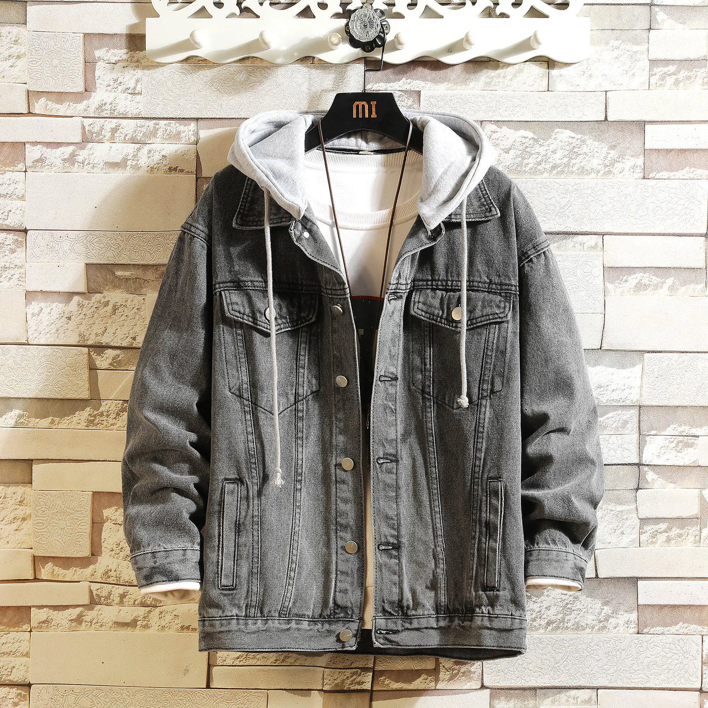 Elegant Hooded Denim Jacket