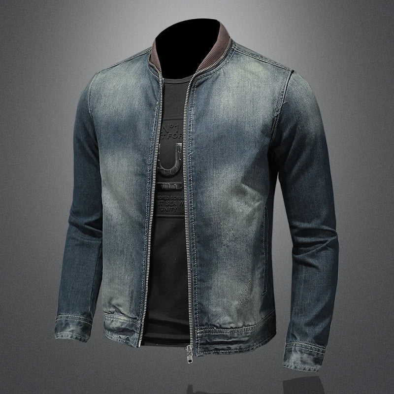 Elegant Denim Zip Jacket