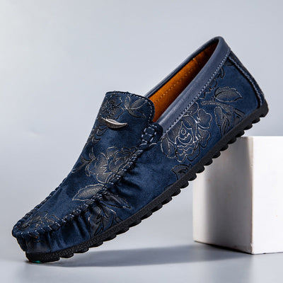 Floral Leather Loafers