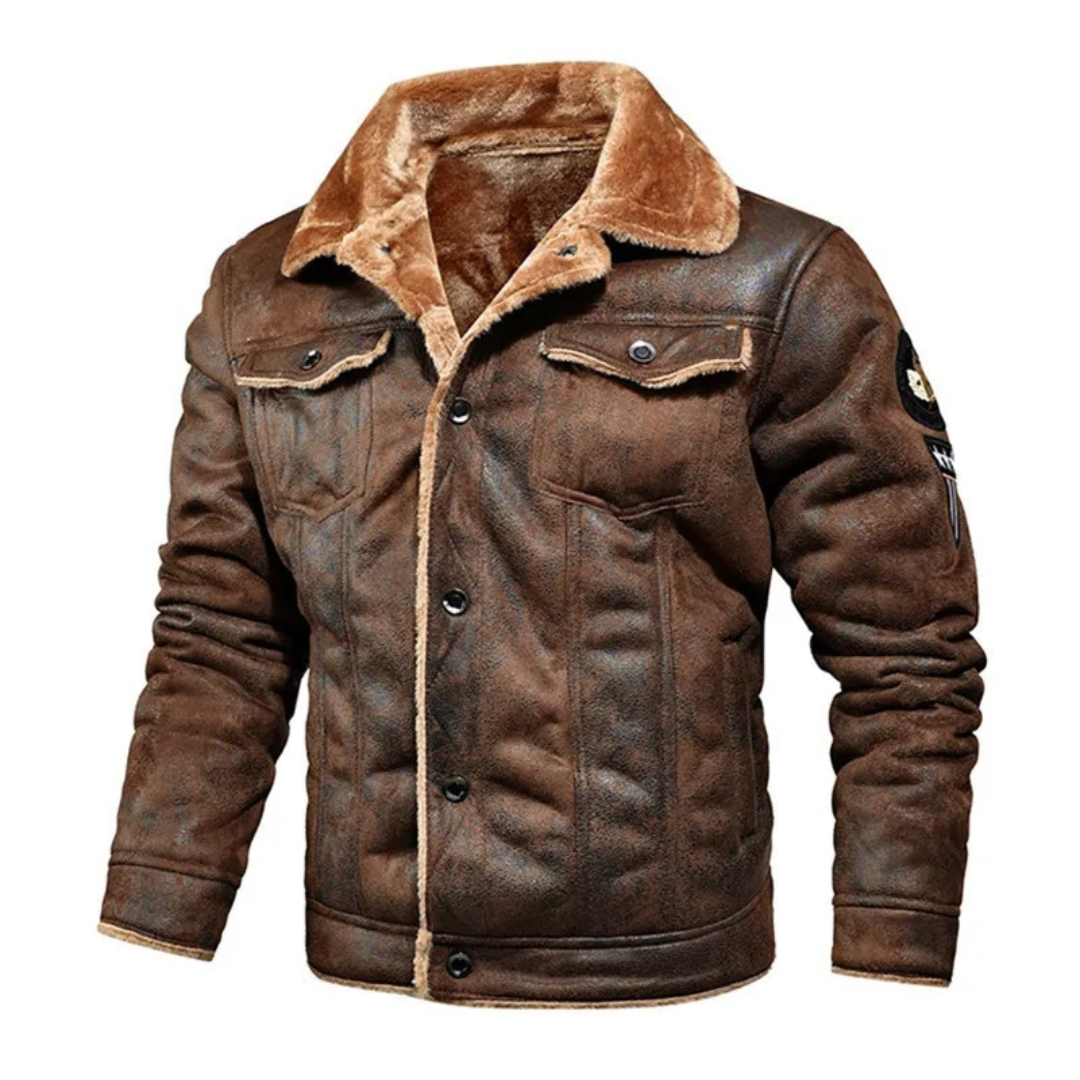 Elegant Fleece Lined Leather Jacket
