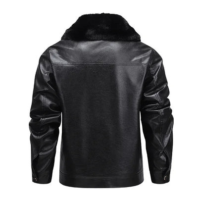 Thickened Fleece Leather Jacket