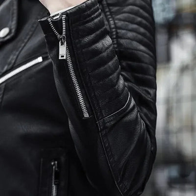 Elegant Zip Leather Jacket
