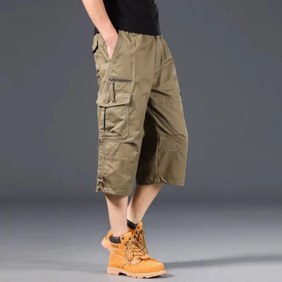 Long Cotton Cargo Shorts