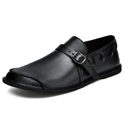 Buckled Leather Loafers