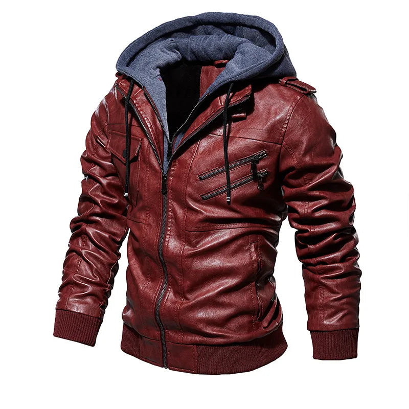 Hooded Leather Jacket