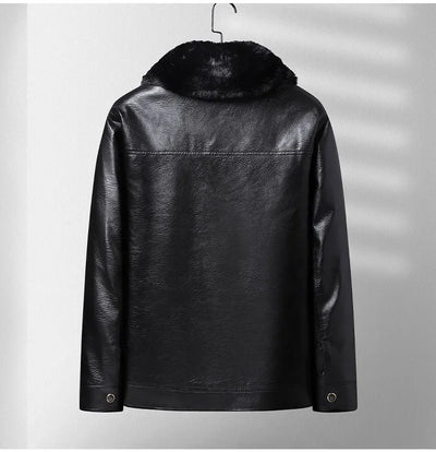 Thickened Fleece Leather Jacket