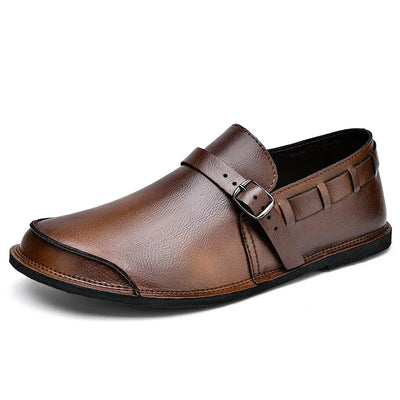 Buckled Leather Loafers
