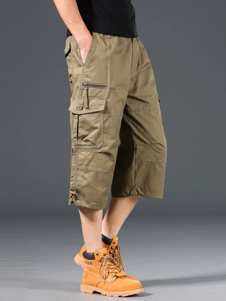 Long Cotton Cargo Shorts
