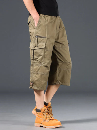 Long Cotton Cargo Shorts