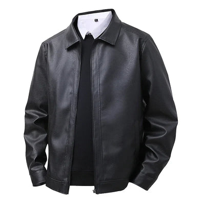 Elegant Leather Bomber Jacket