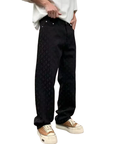 Jacquard Denim Jeans