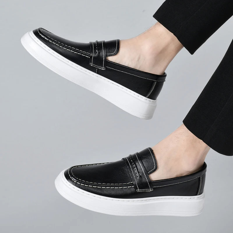 Slip-On Leather Boat Shoes
