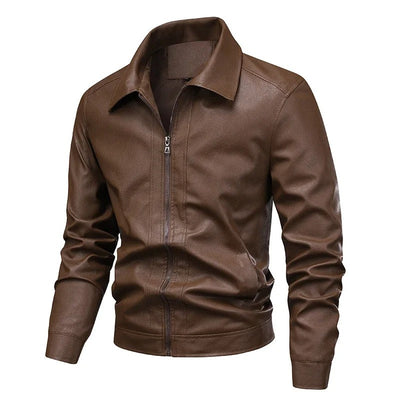Elegant Windproof Leather Jacket