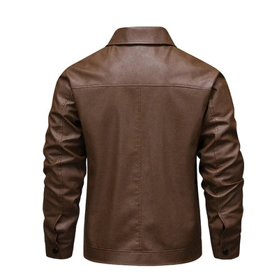 Elegant Windproof Leather Jacket