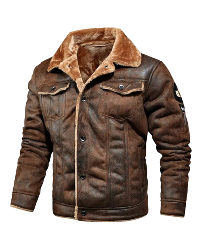 Elegant Fleece Lined Leather Jacket