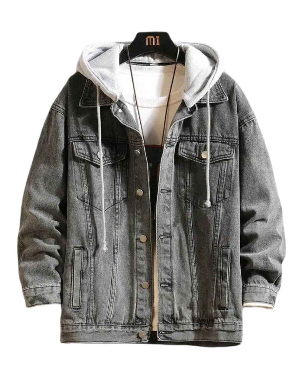 Elegant Hooded Denim Jacket