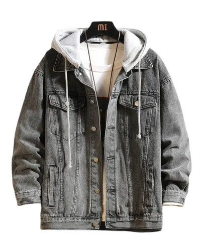 Elegant Hooded Denim Jacket